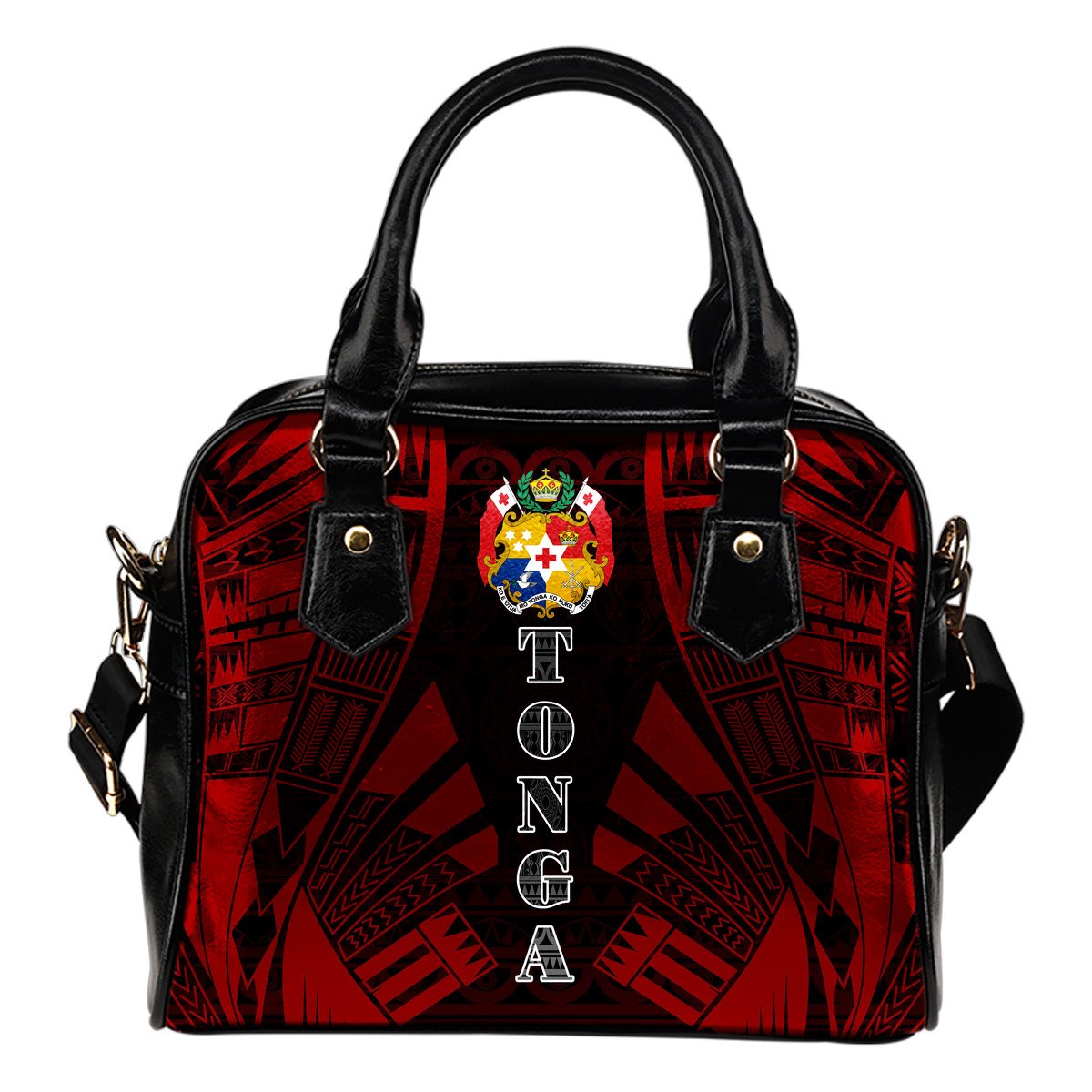 Tonga Shoulder Handbag - Polynesian Tattoo Red One Size Red - Polynesian Pride