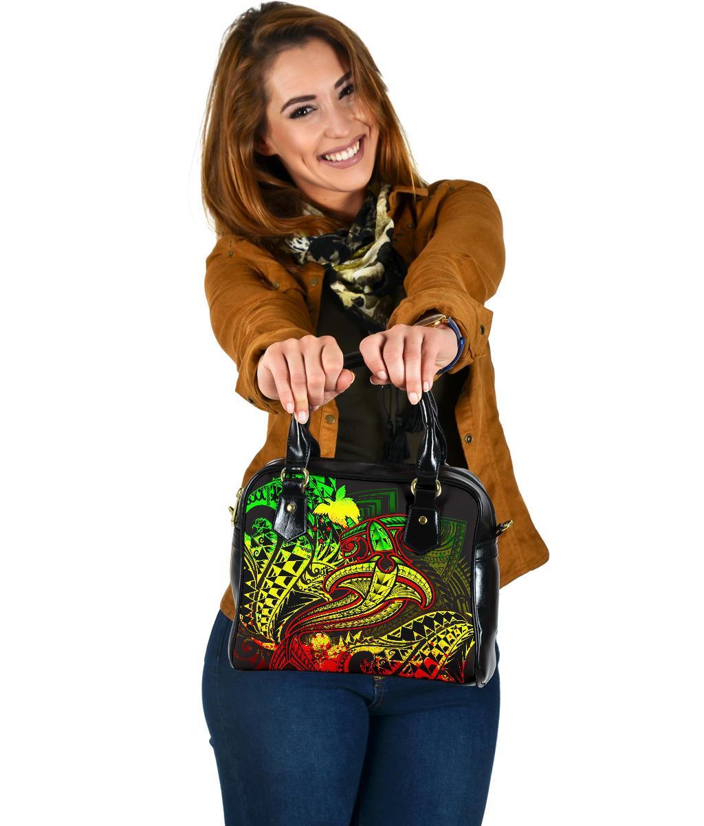 Papua New Guinea Shoulder Handbag - Reggae Shark Polynesian Tattoo - Polynesian Pride