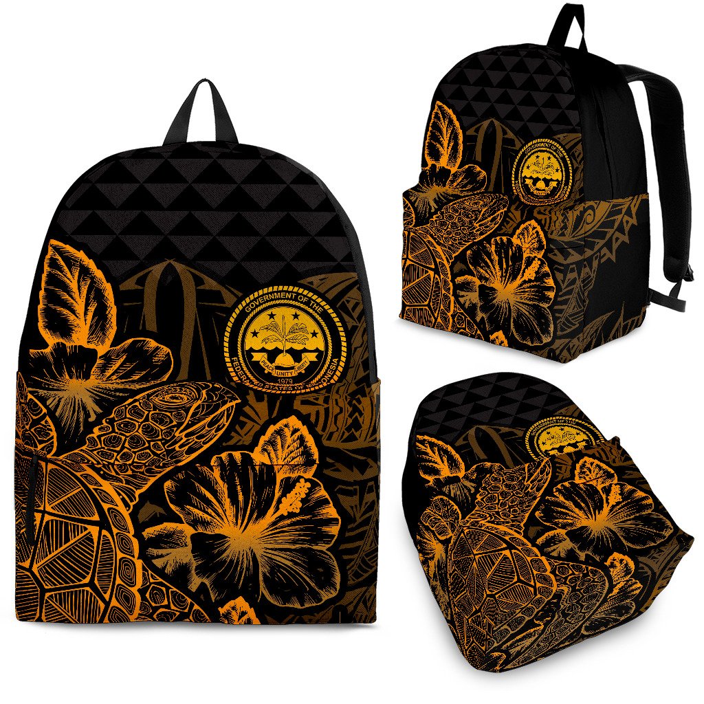 Federated States Of Micronesia Polynesian Backpack Turtle Hibiscus Gold Gold - Polynesian Pride