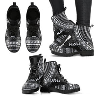 nauru Leather Boots - Polynesian Black Chief Version - Polynesian Pride