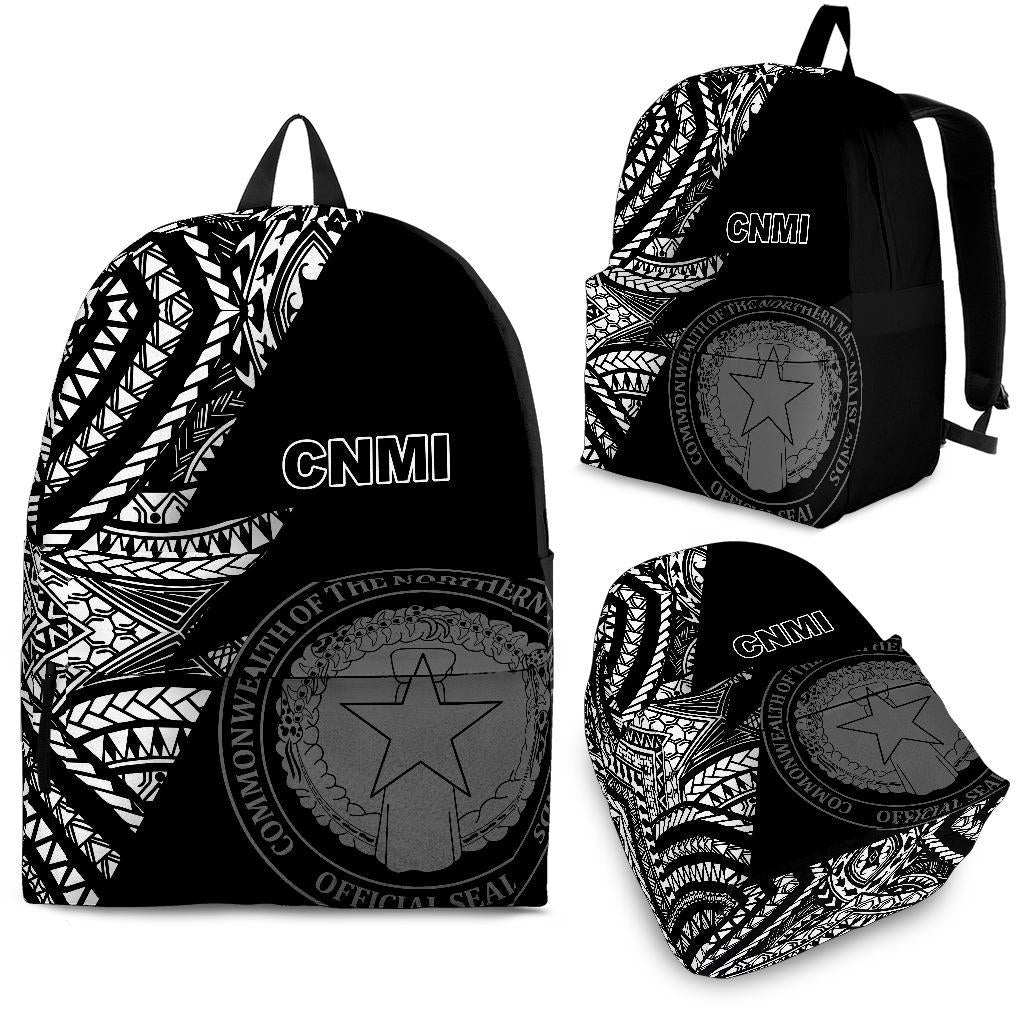 Northern Mariana Islands Backpack Flash Black Black - Polynesian Pride