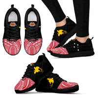Papua New Guinea Sneakers - Papua New Guinea Flag Polynesian Tattoo Unisex Black - Polynesian Pride