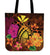 Hawaii Turtle Tribal Map Hibiscus Plumeria Tote Bag Tote Bag One Size Orange - Polynesian Pride