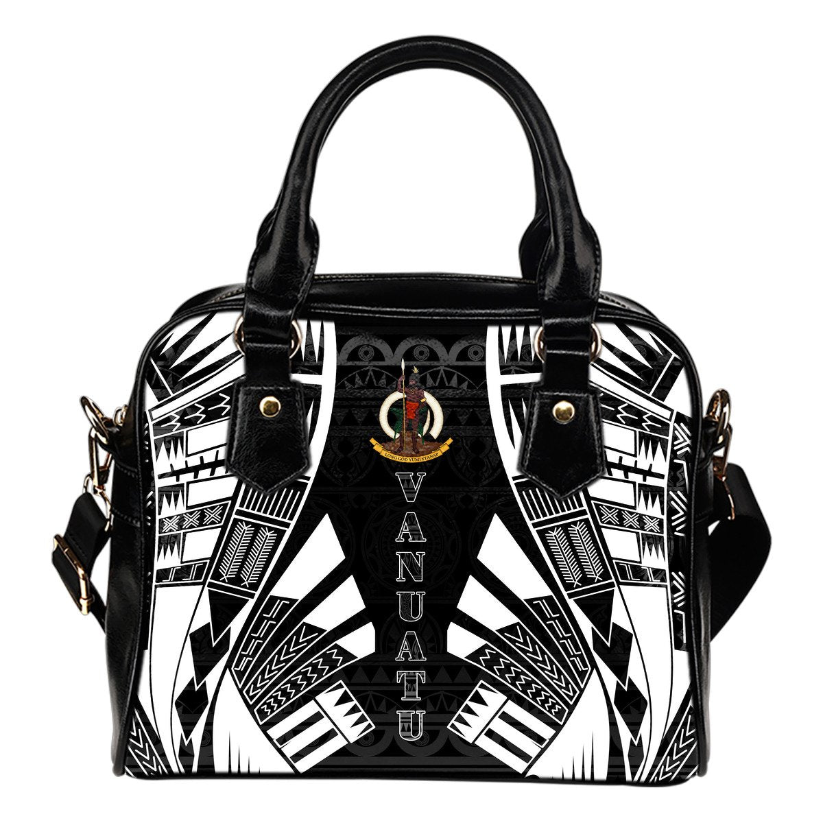 Vanuatu Shoulder Handbag - Polynesian Tattoo Black One Size Black - Polynesian Pride
