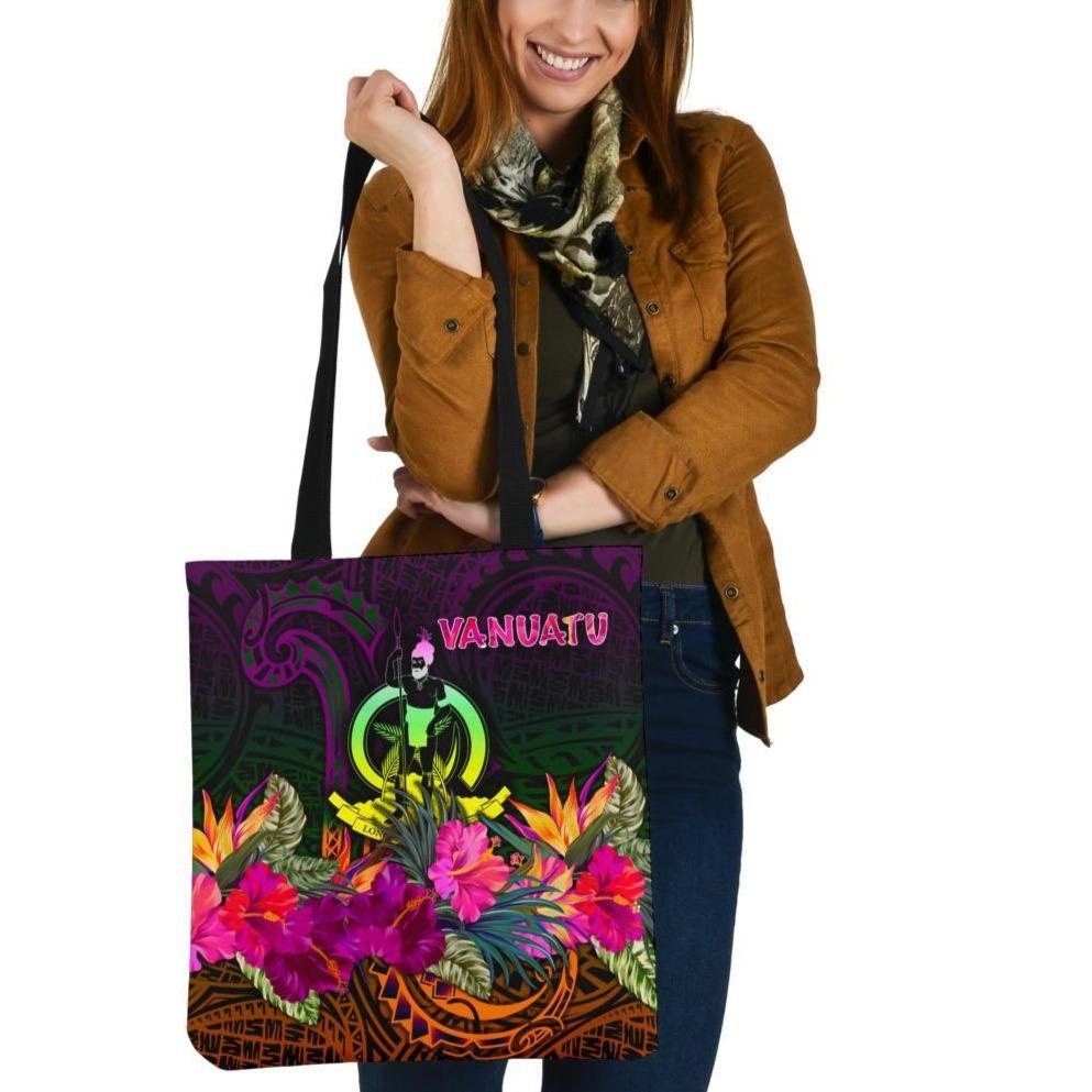 Vanuatu Tote Bags - Summer Hibiscus Tote Bag One Size Reggae - Polynesian Pride