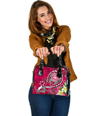 American Samoa Polynesian Shoulder Handbag - Turtle Plumeria (Pink) - Polynesian Pride
