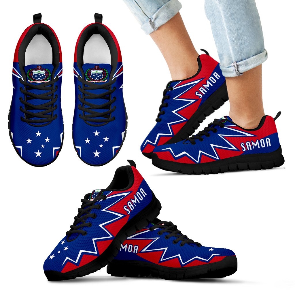 Samoa Sneakers - Samoa Coat Of Arms Thunder Style - Polynesian Pride