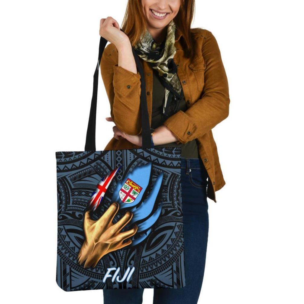 Fiji Tote Bag - Fiji In Me (Blue) Tote Bag One Size Blue - Polynesian Pride