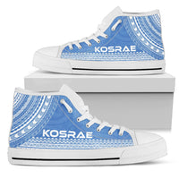 Kosrae High Top Shoes - Polynesian Flag Chief Version Unisex White - Polynesian Pride