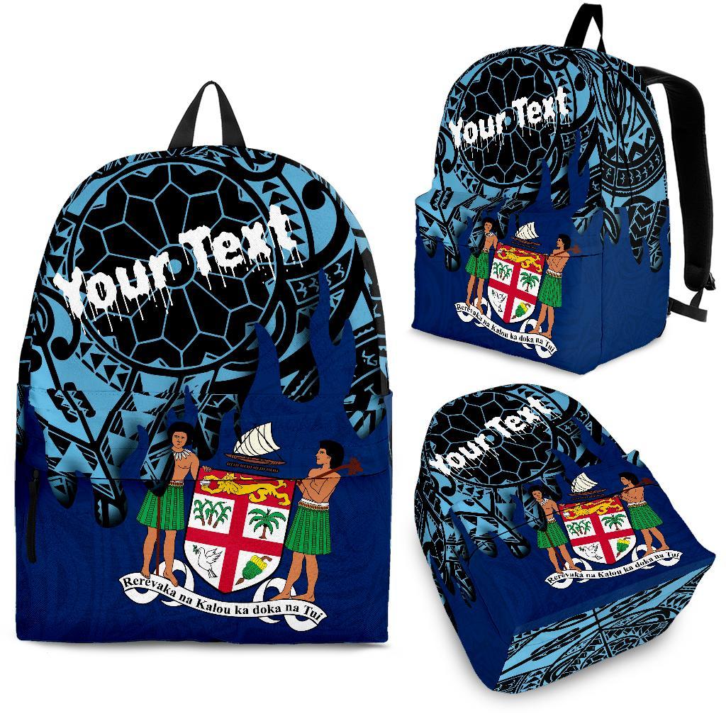 Fiji Custom Personalised Backpack - Melting Style Blue - Polynesian Pride