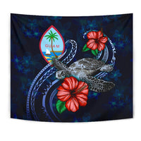 Guam Polynesian Tapestry - Blue Turtle Hibiscus - Polynesian Pride
