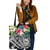 Tahiti Polynesian Tote Bags - Summer Plumeria (Black) Tote Bag One Size Black - Polynesian Pride