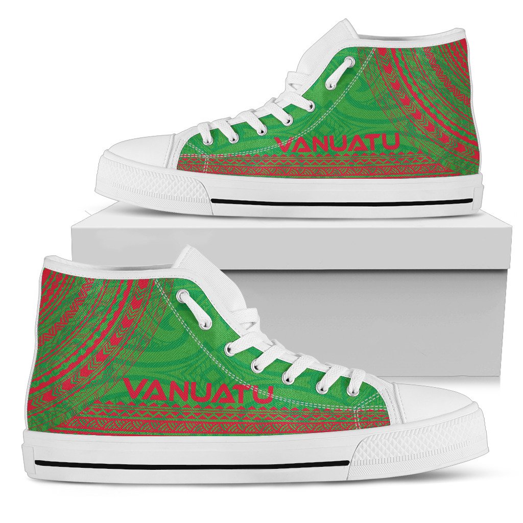 Vanuatu High Top Shoes - Polynesian Flag Chief Version Unisex Black - Polynesian Pride