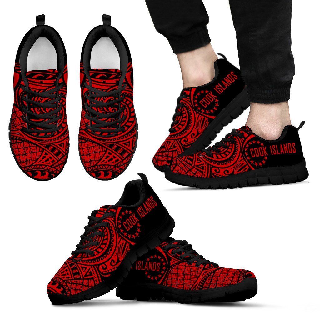 Cook Islands Polynesian Sneakers - Circle Style 02 Men's Sneakers Black - Polynesian Pride