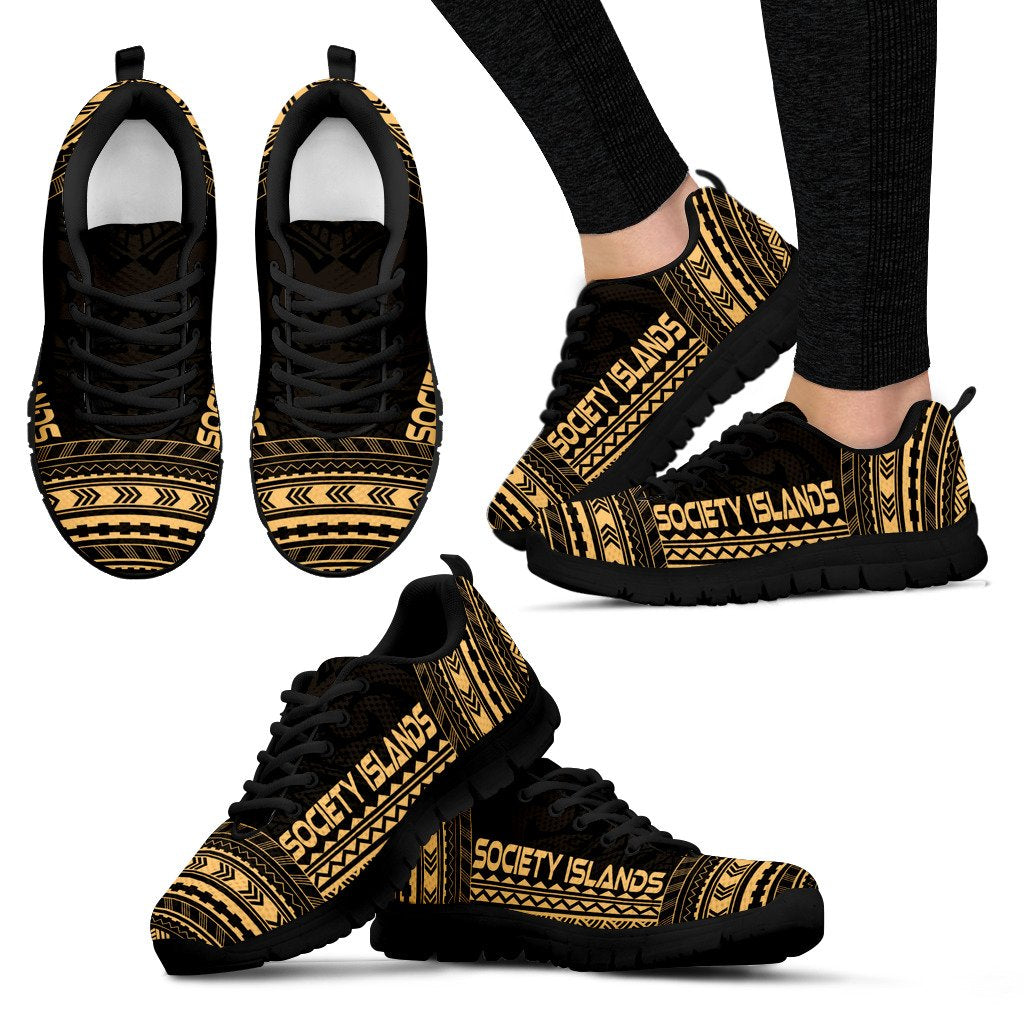 Society Islands Sneakers - Society Islands Polynesian Chief Gold Version - Polynesian Pride