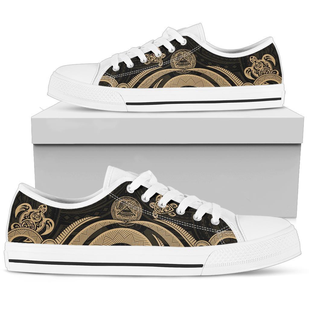 American Samoa Low Top Shoes - Gold Tentacle Turtle - Polynesian Pride