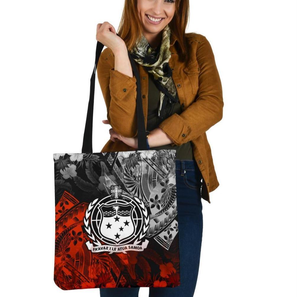 Samoa Polynesian Tote Bags - Vintage Polynesian Style Tote Bag One Size Black - Polynesian Pride