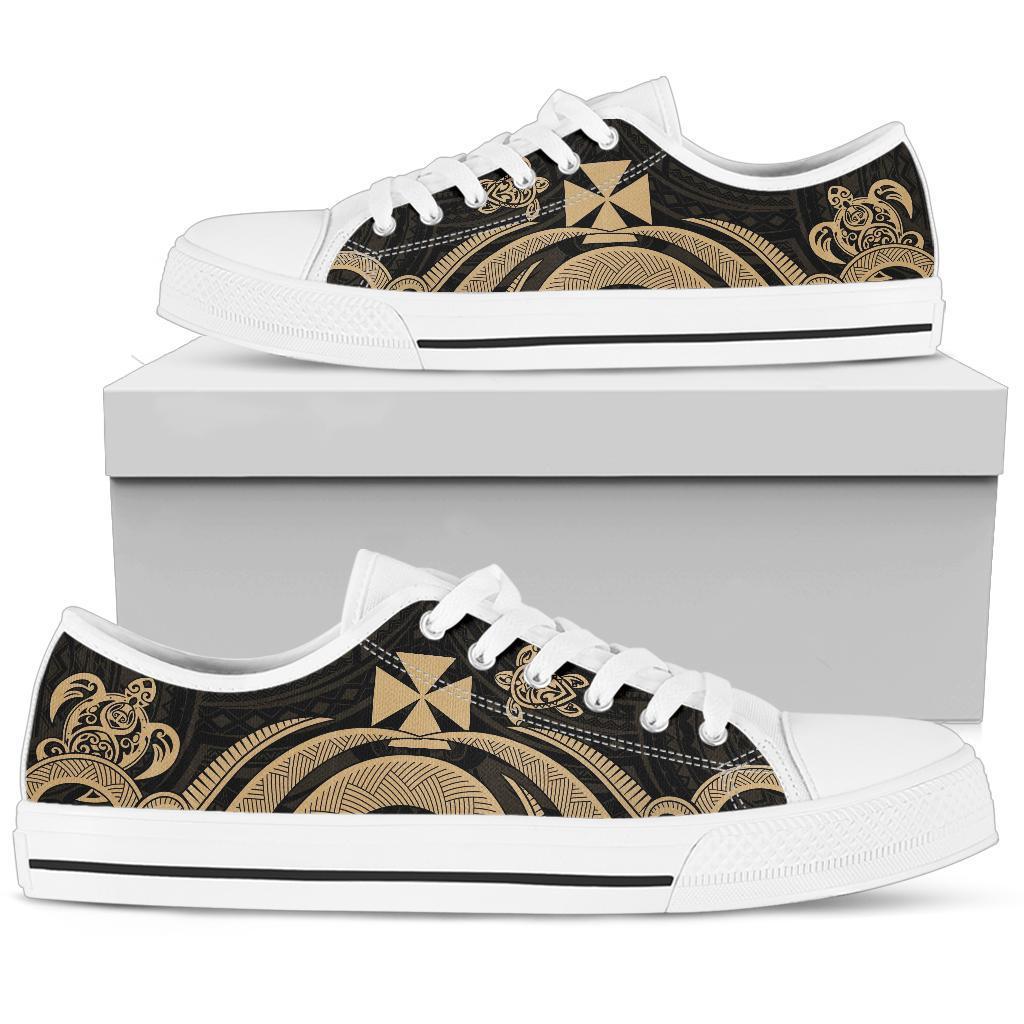 Wallis and Futuna Low Top Canvas Shoes - Gold Tentacle Turtle - Polynesian Pride