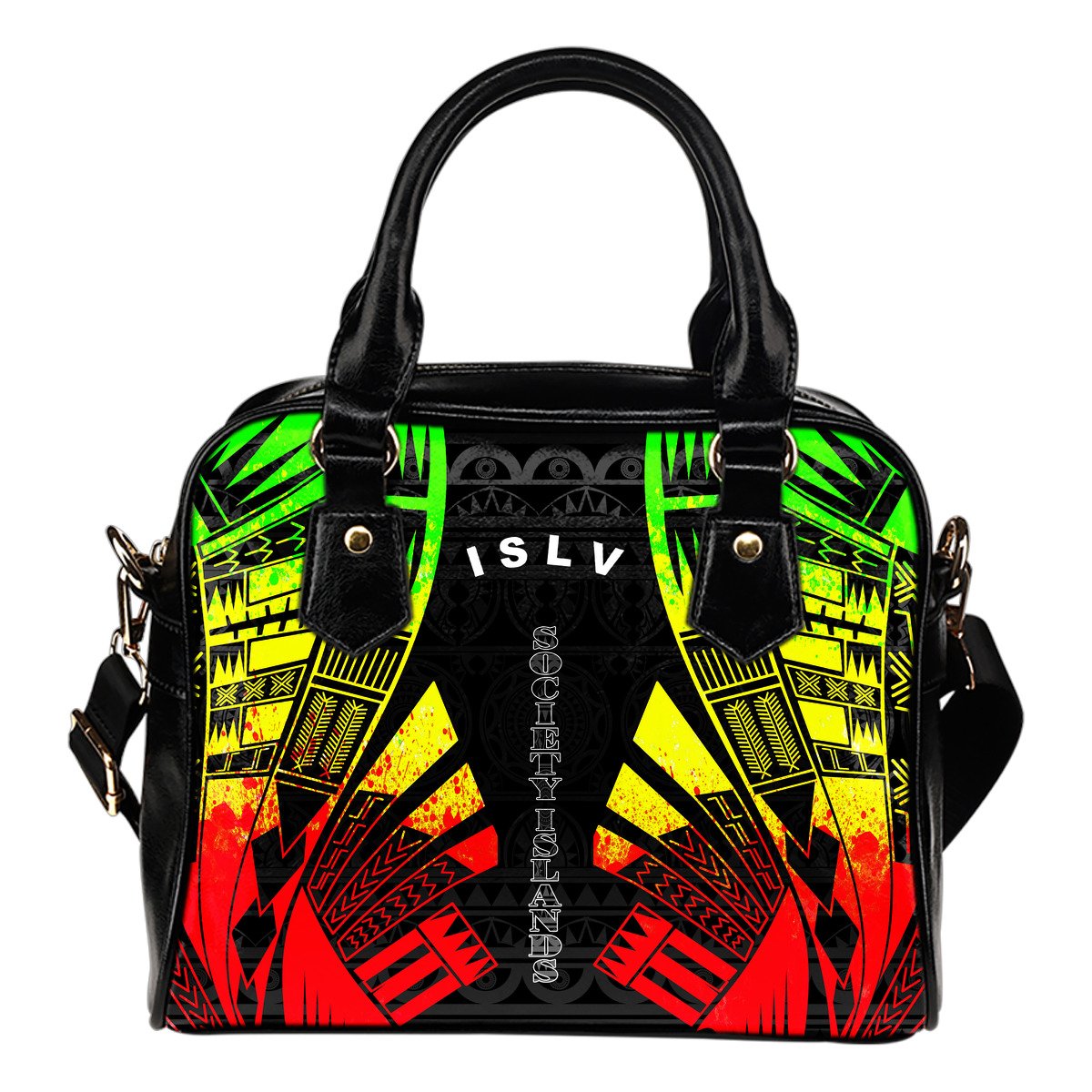 Society Islands Shoulder Handbag - Polynesian Tattoo Reggae One Size Reggae - Polynesian Pride