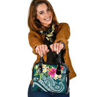 Polynesian Hawaii Shoulder Handbag - Summer Plumeria One Size Blue - Polynesian Pride