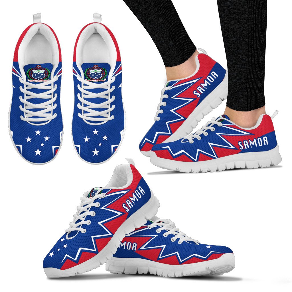 Samoa Sneakers - Samoa Coat Of Arms Thunder Style - Polynesian Pride