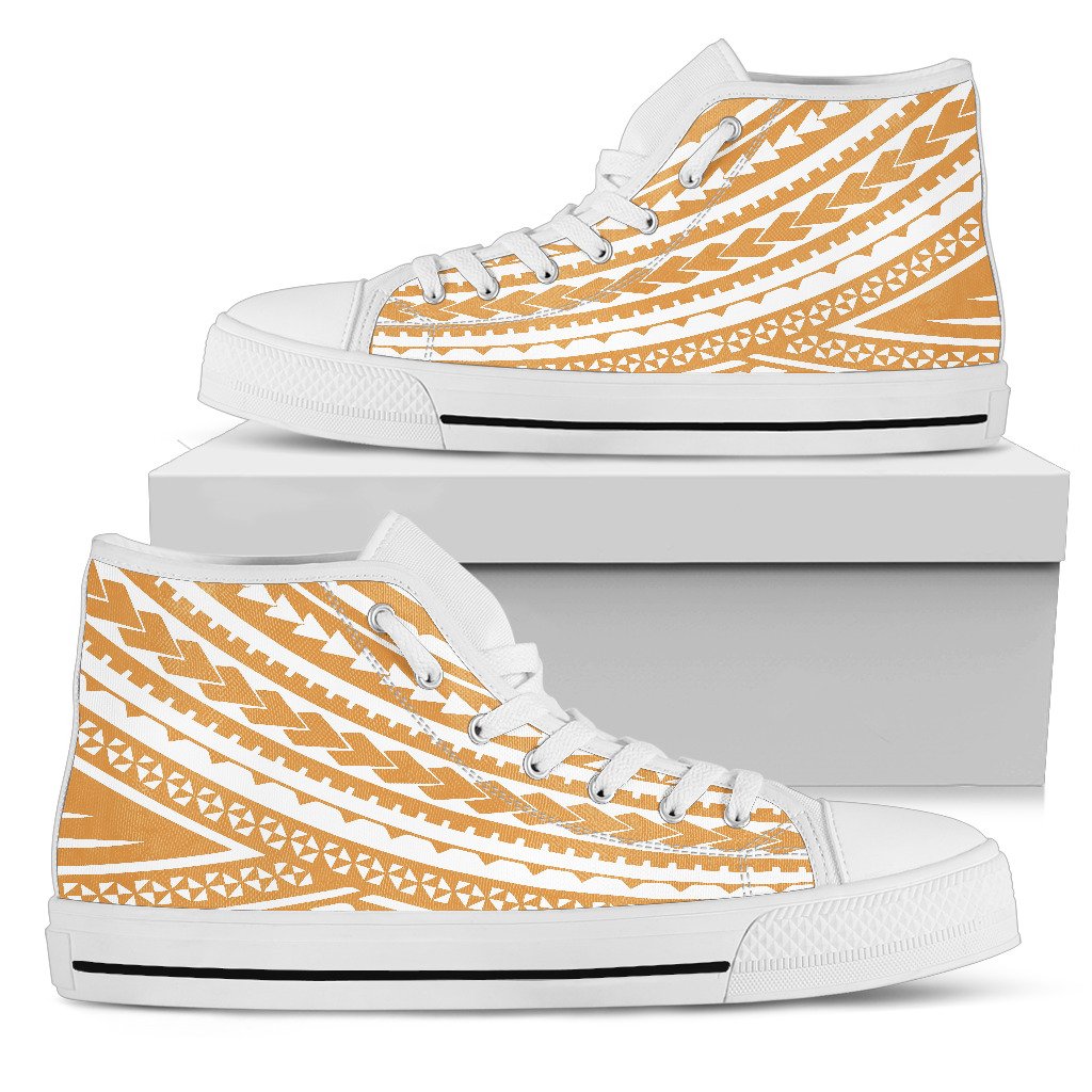 Polynesian High Top Shoes - Gold White Version - Polynesian Pride