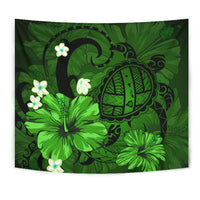 Hawaii Turtle Poly Tribal Green Tapestry - Polynesian Pride