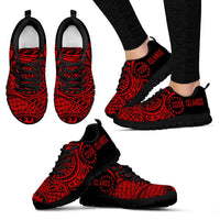 Cook Islands Polynesian Sneakers - Circle Style 02 Women's Sneakers Black - Polynesian Pride