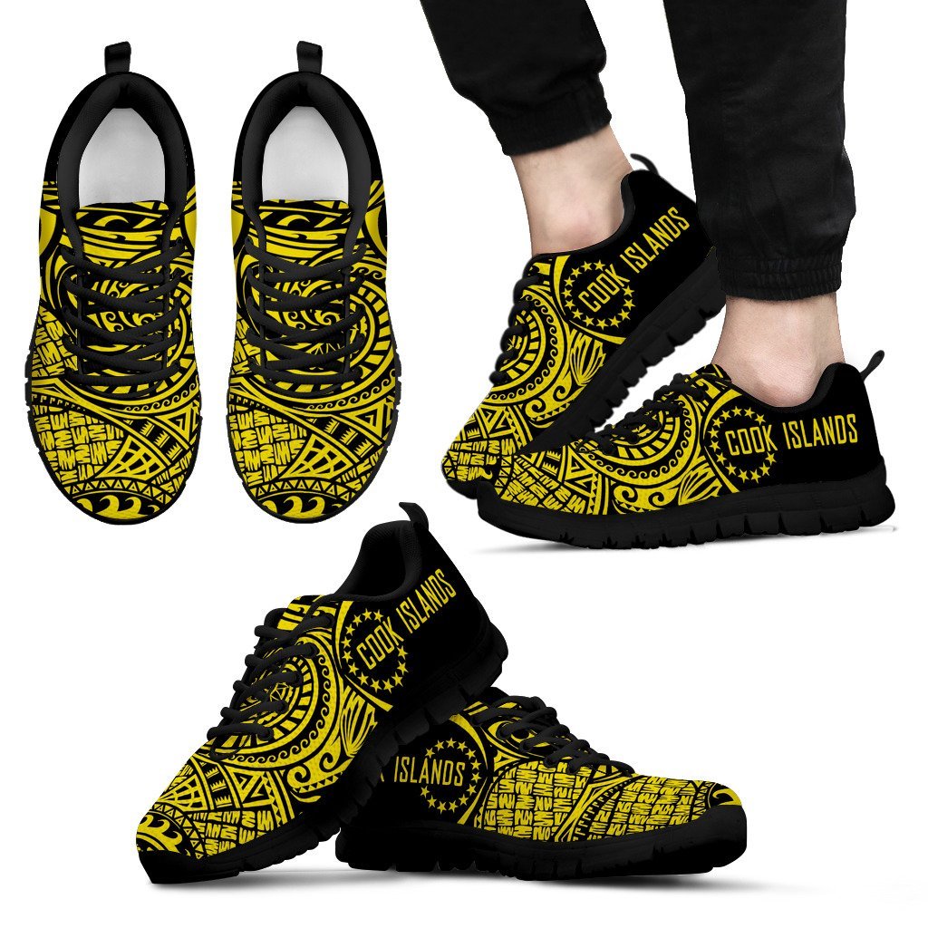 Cook Islands Polynesian Sneakers - Circle Style 04 Men's Sneakers Black - Polynesian Pride
