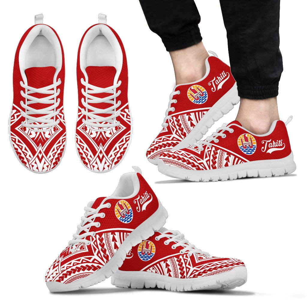 Tahiti Sneakers - Tahiti Flag Polynesian Tattoo 2nd Ver - Polynesian Pride