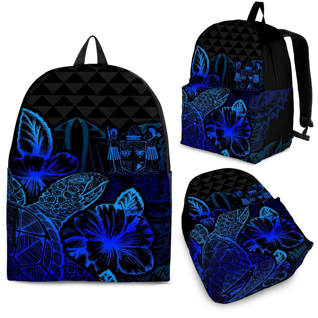 Fiji Polynesian Backpack Turtle Hibiscus Blue Blue - Polynesian Pride