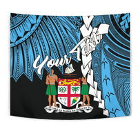 Fiji Polynesian Custom Personalised Tapestry - Tribal Wave Tattoo Flag Style - Polynesian Pride