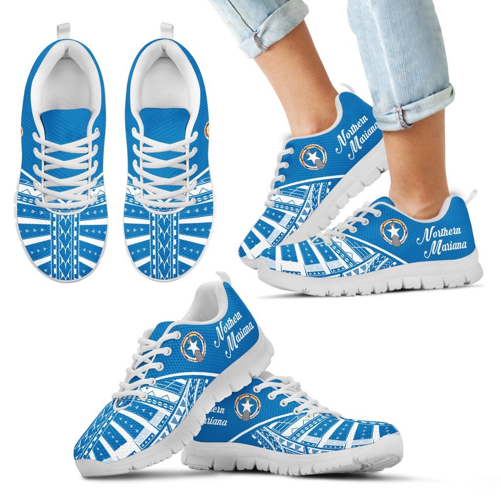 Northern Mariana Islands Sneakers - Northern Mariana Islands Flag - A16 - Polynesian Pride
