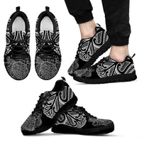 Polynesian Sneakers - Polynesian Turtle Tattoo Black Version Unisex Black - Polynesian Pride