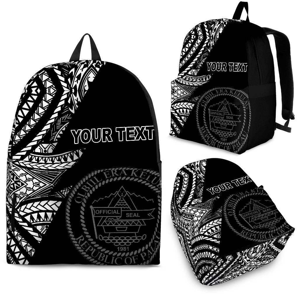 Palau Custom Personalised Backpack Flash Black Black - Polynesian Pride