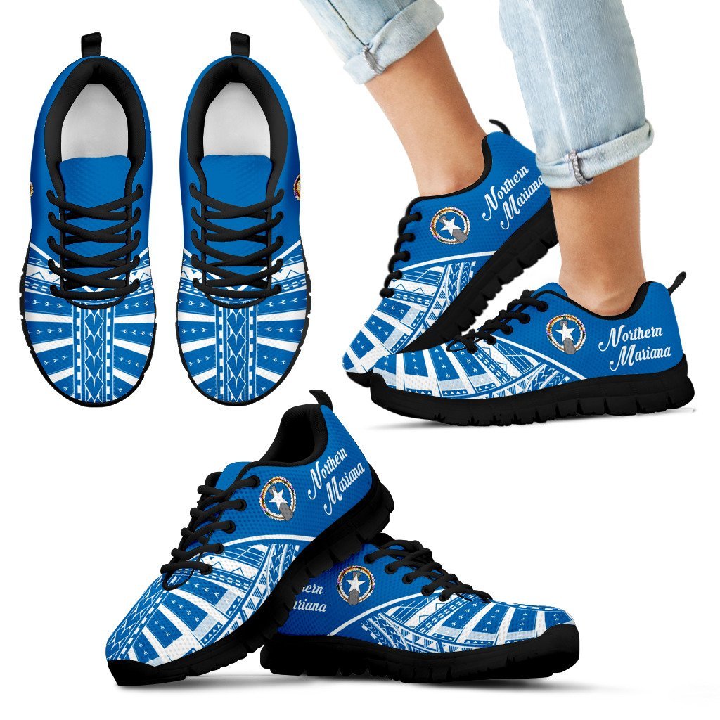 Northern Mariana Islands Sneakers - Northern Mariana Islands Flag - A16 - Polynesian Pride