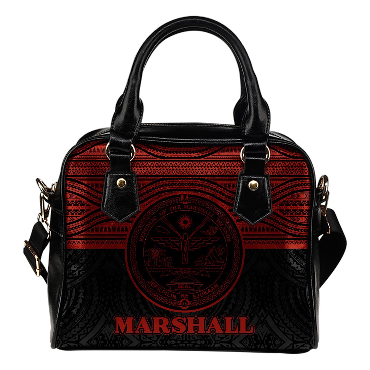 Marshall Islands Shoulder Handbag - Red Version One Size Black - Polynesian Pride