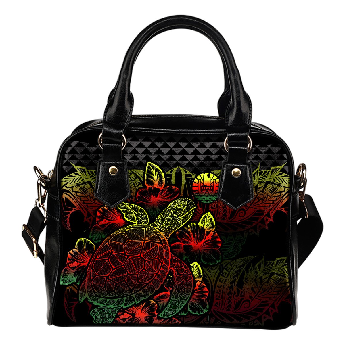 Tahiti Polynesian Shoulder Handbag Turtle Hibiscus Reggae One Size Reggae - Polynesian Pride