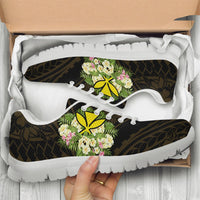 Hawaii Kanaka Maoli Sneakers - Polynesian Gold Patterns Collection - Polynesian Pride