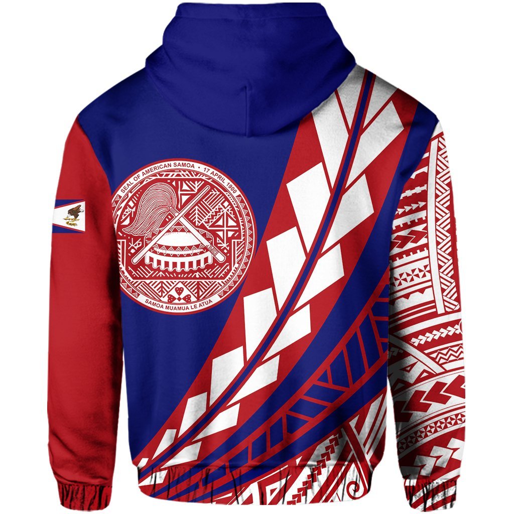 Hawaii Zip Hoodie American Samoa Flag Edition - Polynesian Pride