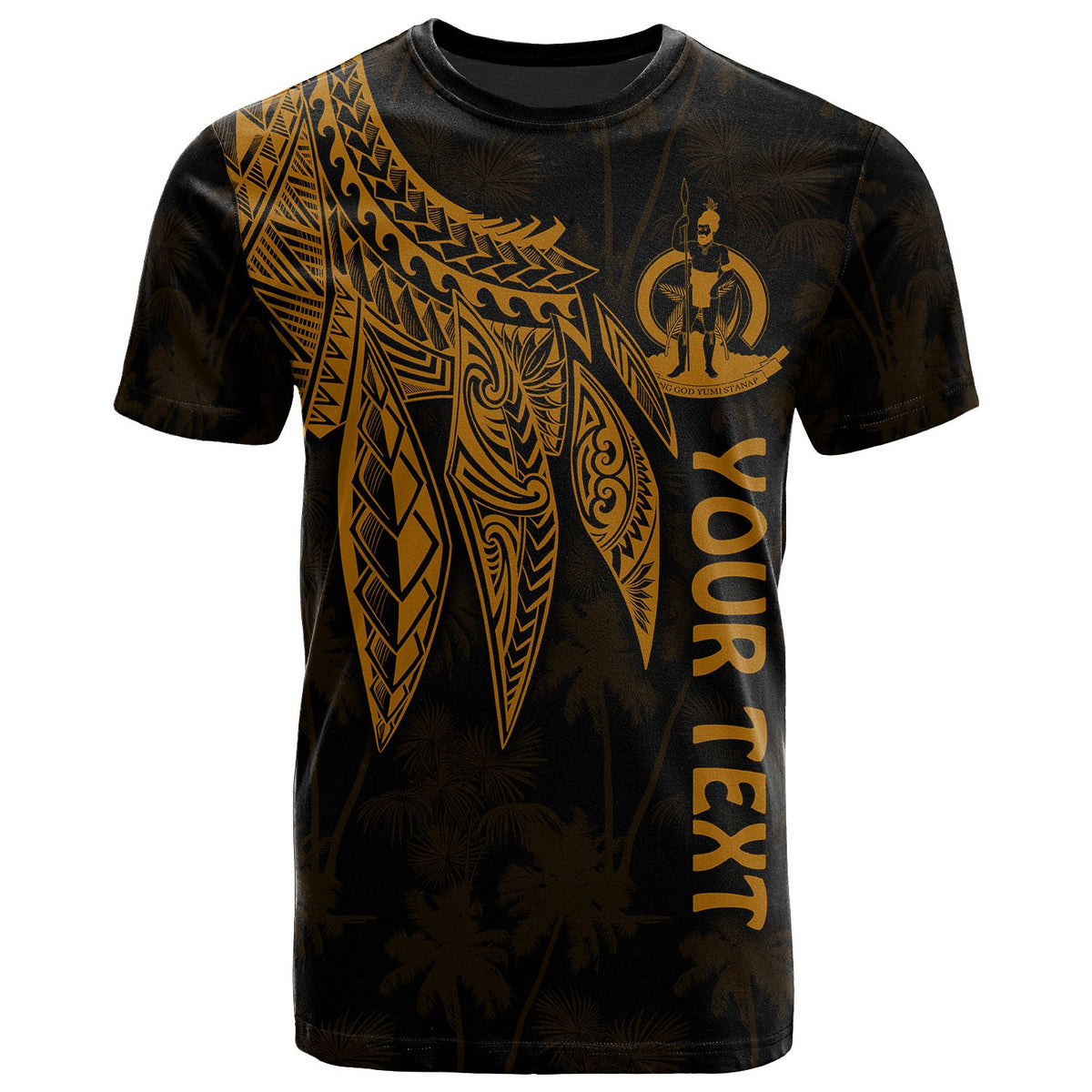 Vanuatu Custom T Shirt Polynesian Wings (Golden) Unisex Golden - Polynesian Pride