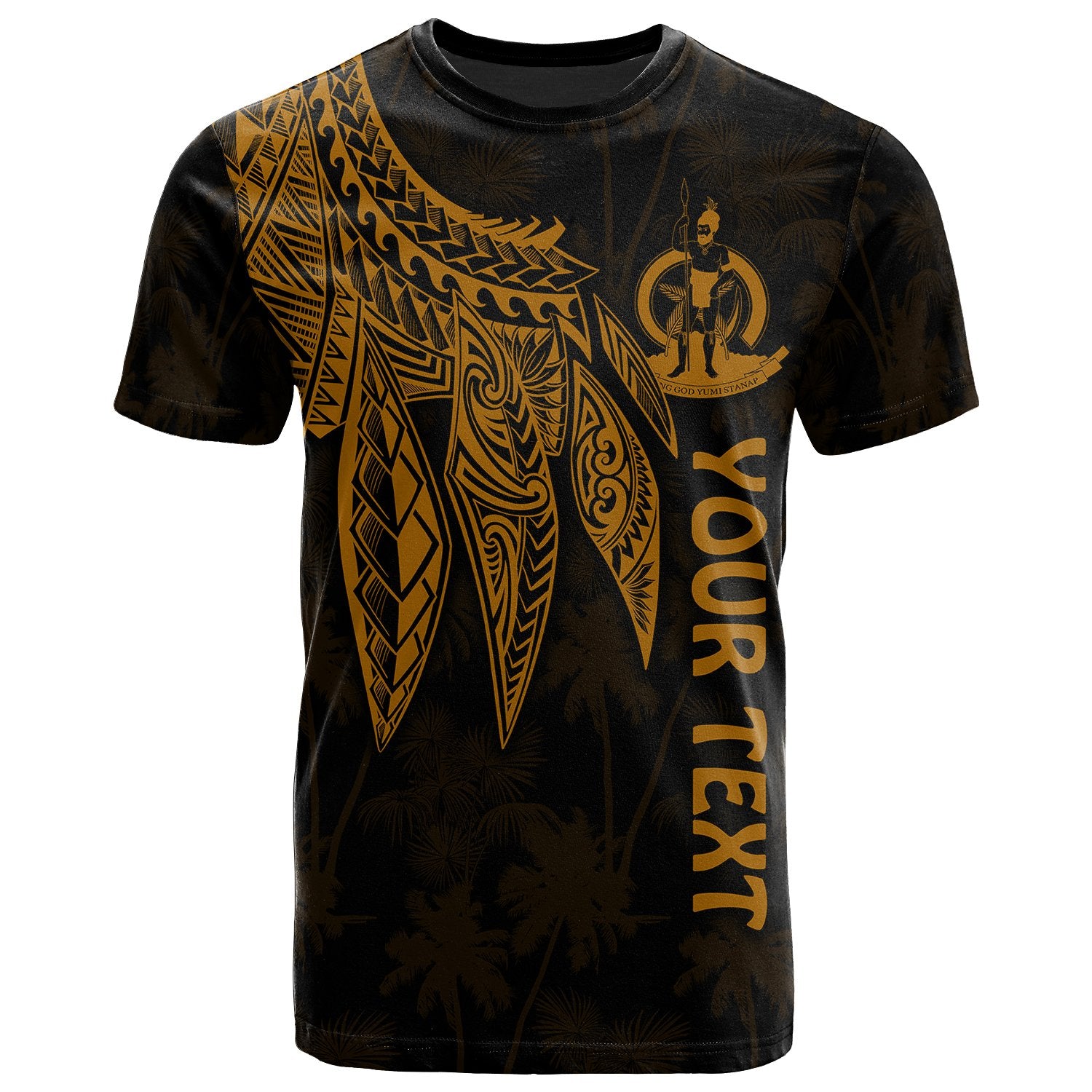 Vanuatu Custom T Shirt Polynesian Wings (Golden) Unisex Golden - Polynesian Pride