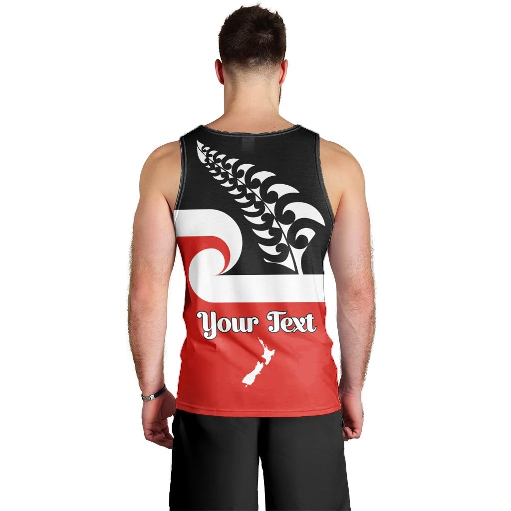 (Custom Personalised) Waitangi Day Men Tank Top Maori Fern and Tino Rangatiratanga Flag LT13 - Polynesian Pride