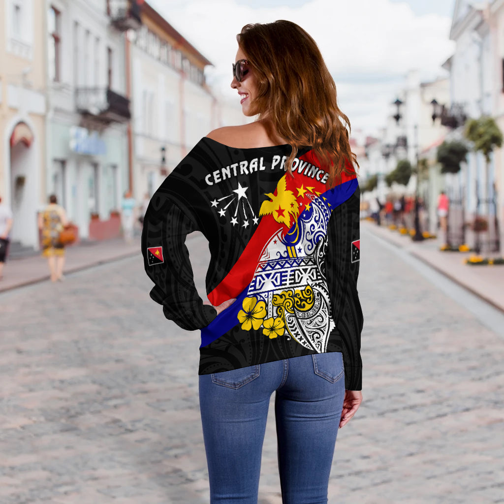 Central Province Off Shoulder Sweater Style Life PNG LT13 - Polynesian Pride