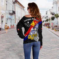 Central Province Off Shoulder Sweater Style Life PNG LT13 - Polynesian Pride