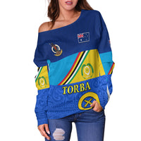 (Custom Personalised) Torba Vanuatu Province Off Shoulder Sweater Mix Australia Flag LT13 - Polynesian Pride