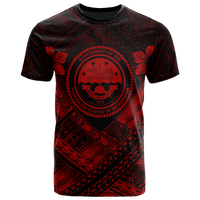 Federated States of Micronesia Polynesian T Shirt Federated States of Micronesia Red Seal Camisole Hibiscus Style Unisex Black - Polynesian Pride