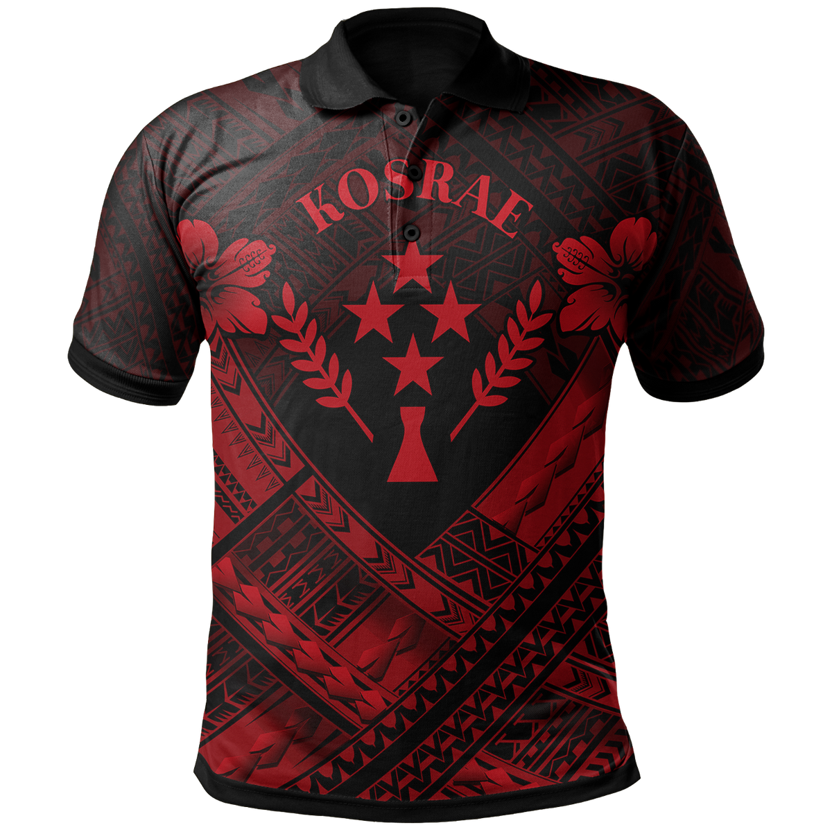 Kosrae Polynesian Custom Polo Shirt Kosrae Red Camisole Hibiscus Style Unisex Red - Polynesian Pride