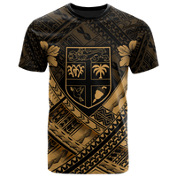 Fiji Polynesian Custom T Shirt Fijian Gold Seal Camisole Hibiscus Style Unisex Art - Polynesian Pride