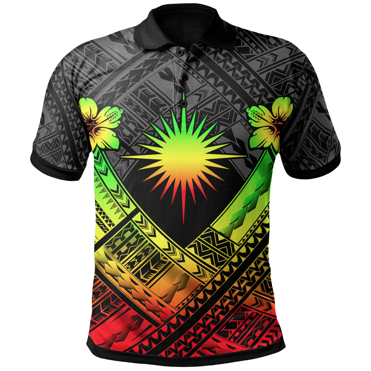 Marshall Islands Polynesian Polo Shirt Marshall Islands Reggae Flag Camisole Hibiscus Style Unisex Reggae - Polynesian Pride